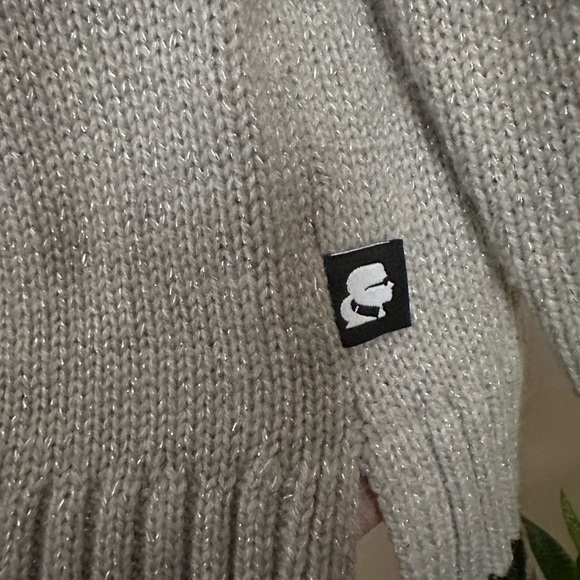 NWOT Karl Lagerfeld Paris Striped Mock Neck Sweater Size Small - Picture 5 of 8